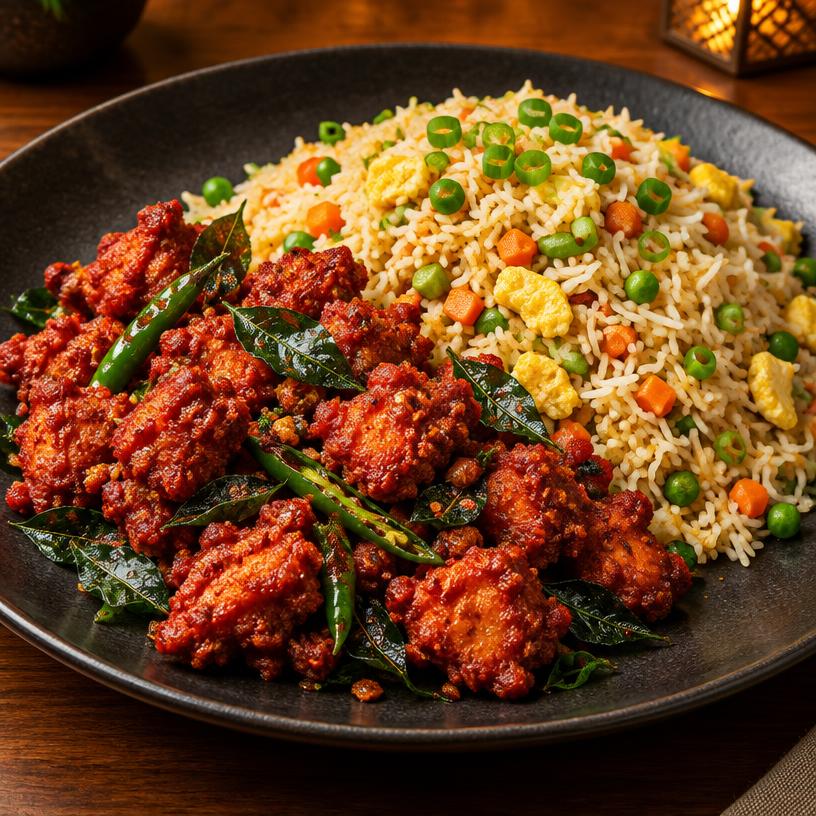 Chicken 65 with Rice (Large)