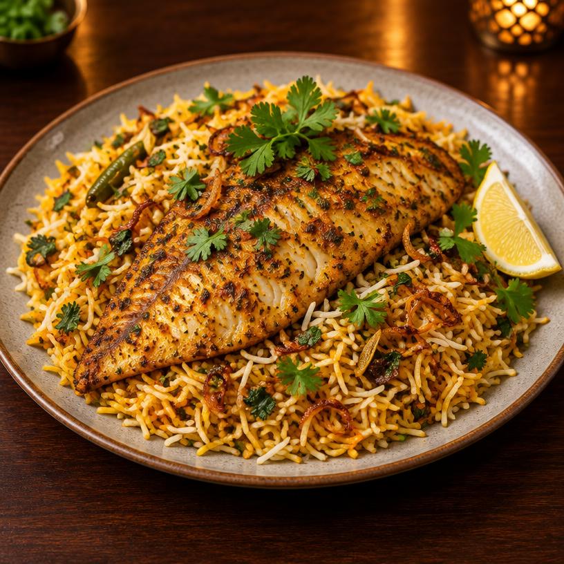 Fish Biryani (Tilapia) (1 Plate)