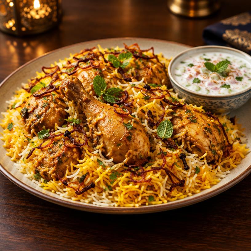 Chicken Hyderabadi Biryani Dum (1 Plate)